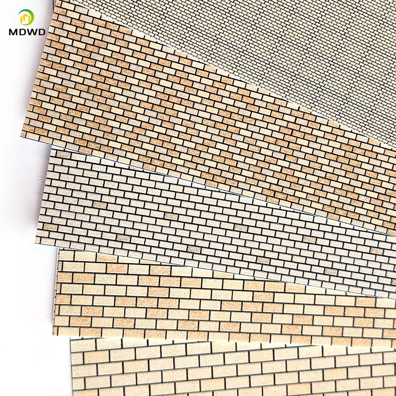 1 pz Modello Marciapiede Modello di Mattoni Piastre ABS Quadrato Sfalsato Muro di Mattoni pavimento piastrelle bordo di plastica modello Architettonico materiale FAI DA TE