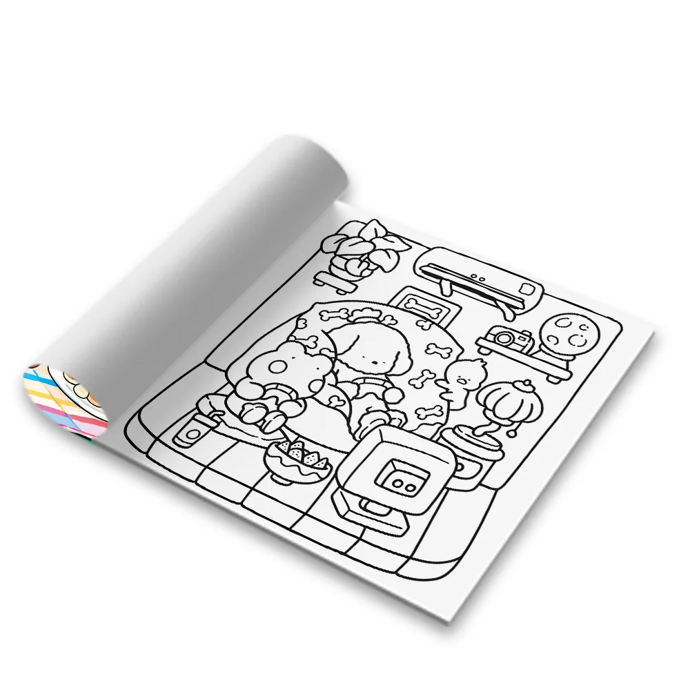 Comfortable Life Cozy & Cute Coloring Book Kawaii Bear Rabbit Duck Picnic Stress Relief Drawing Book