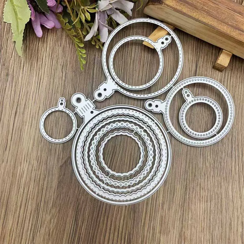 Mehrschichtige Wellenpunkt-Kreis-Etiketten-Kombination Metall-Stanzformen DIY Schichtrahmen Scrapbooking Kartenetikett Basis-Dekor Prägung Handwerk