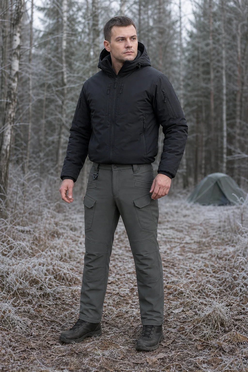 Men Winter Waterproof Climbing SkiingTrekking Fleece Fishing Tactical Sharkskin Cargo Pants Camping Hiking Trousers