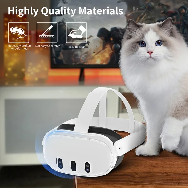 VR Headset Cover for Meta Quest 3 Head Display Protective Case Anti-scratch Dustproof Lucency for Oculus Quest 3 Accessories