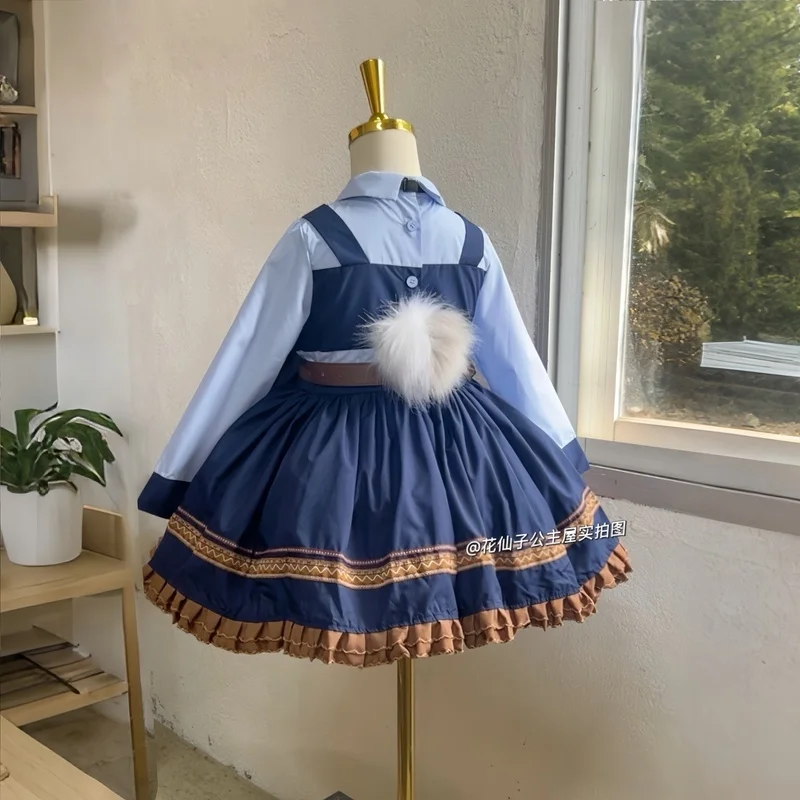 الفتيات تأثيري Zootopia جودي أرنب الكرتون فستان مجموعة طويلة الأكمام الأميرة تنورة الاطفال حفلة عيد ميلاد ملابس رقص الصيف الخريف