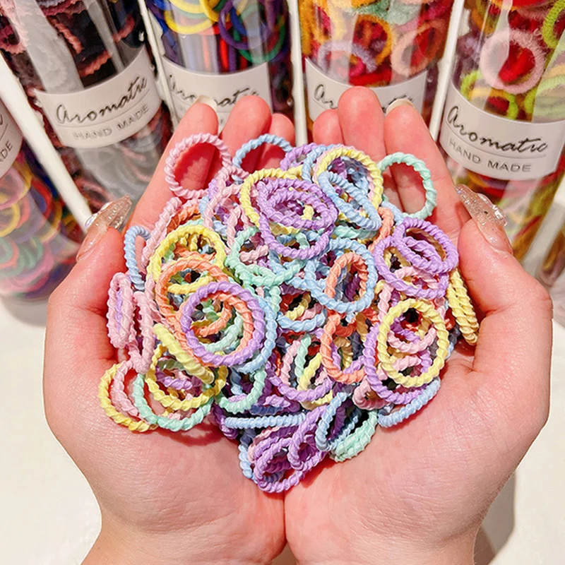 300 Pcs/Set New Baby Girls Cute Colors Classic Elastic Hair Bands Children Soft Scrunchies Rubber Bands Kids Hair Accessories