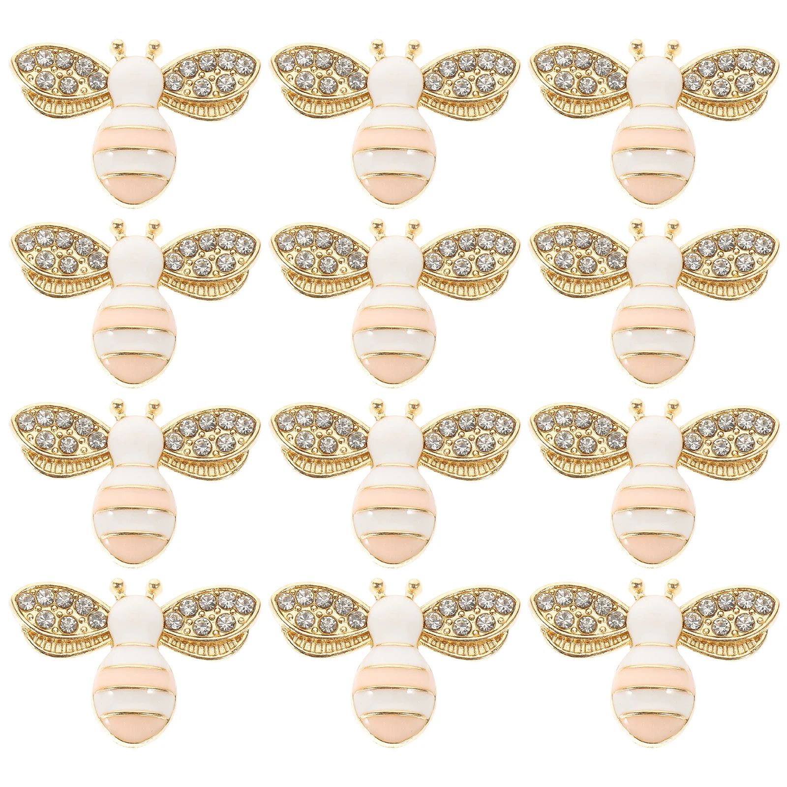 

40 Pcs Jewelry Accessories Alloy Bee Charms Mobile Phone Case Full Diamond Cover Ornaments Craft DIY Flatback Decoration