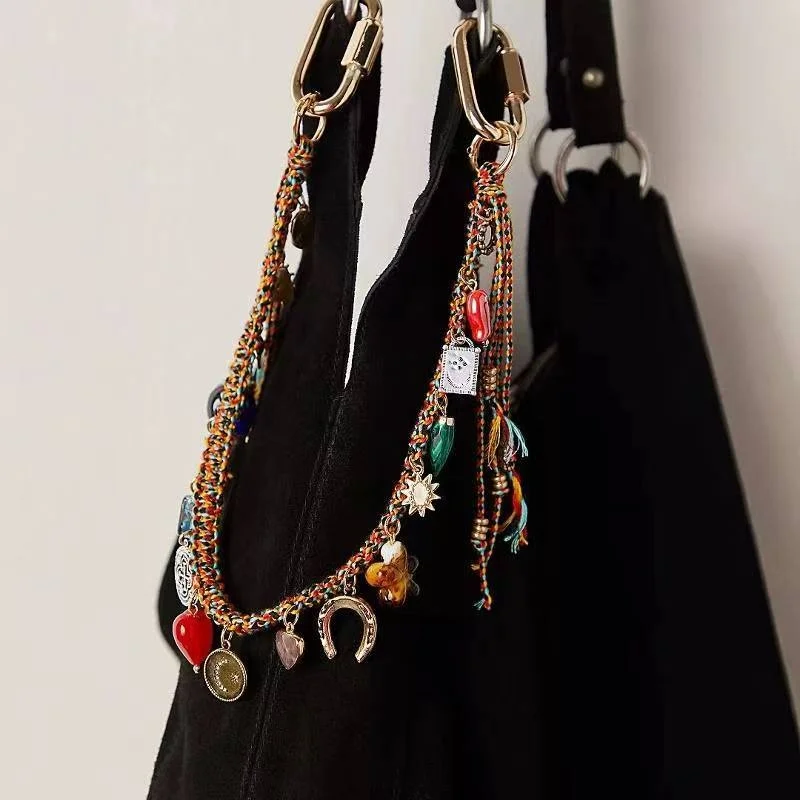 2025 New Model Personality Bohemia Evil Demon Eye Braided Rope Golden Bag Chain Fashion Women\'s Chain Shoulder Bag Accessories