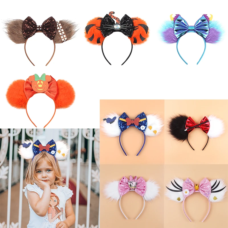 Chic Design Plush Mouse Ears Headband For Girls Turning Red Character Hairband 5