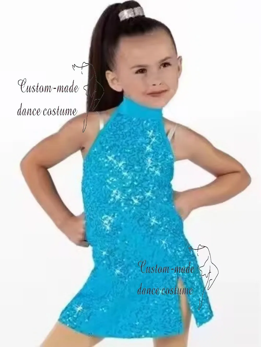 

2025 New Children's Jazz Dance Sequin Performance Costume Cheerleading Gymnastics Outfit