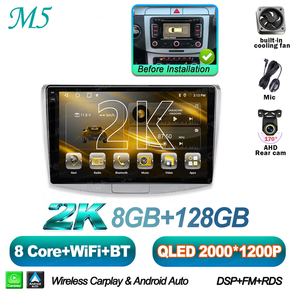 For Volkswagen VW Passat B6 B7 B8 CC 2007- 2021 Android 16 Multimedia Video Player Carplay Intelligent System Wifi 4G 8 Core image 3