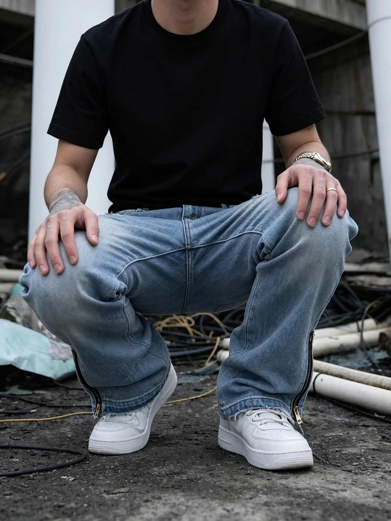 Trendy Y2K Mens Flared Denim Jeans American Streetwear Casual Daily Wear Wonderful Gift For Lover And Husband