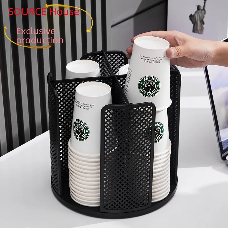 

Disposable paper cup holder360Rotating Storage Rack Multi-Scene Detachable Storage Rack Plastic Office Organizer
