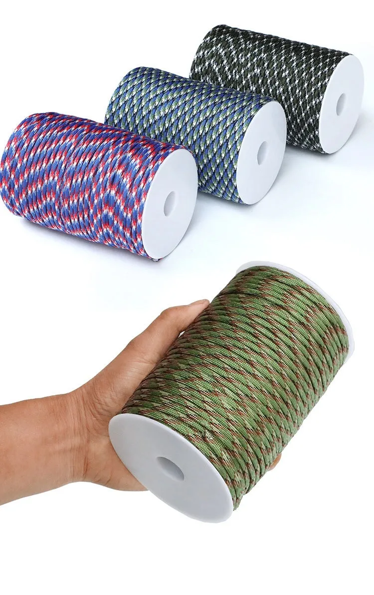 100 m 550 Militär 7-adriges Paracord-Seil 4 mm Outdoor-Polyester-Fallschirmschnur Camping Survival Regenschirm Zeltbündel – Detail 10