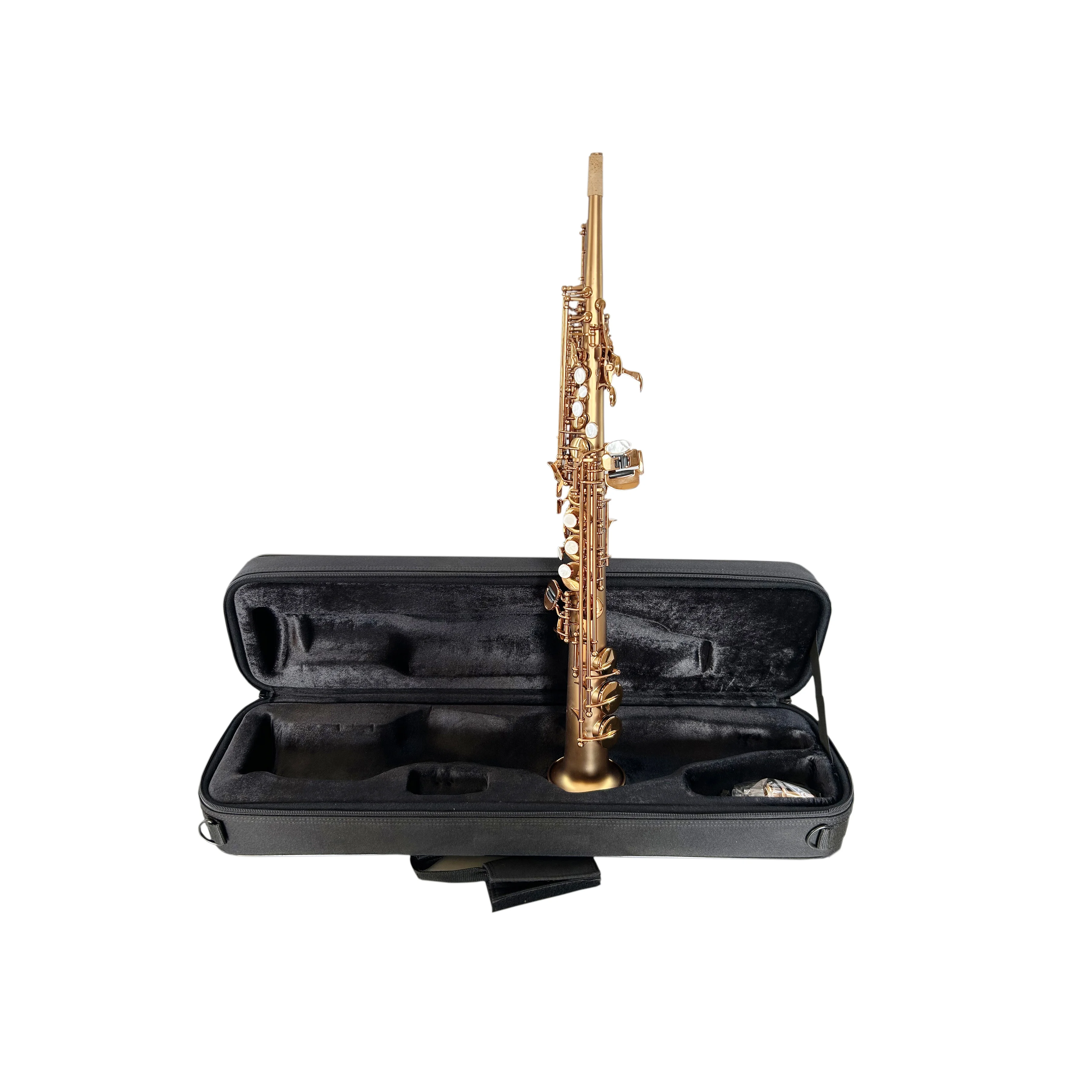 

SEASOUND OEM High Quality One-Piece Coffee Matt Finish Soprano Saxophone Woodwind Instrument JYSS111CFMT