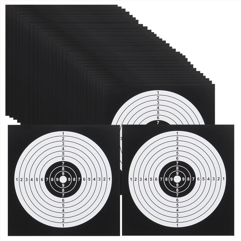 

100 Pcs 5.5"/14cm Target Paper Shooting Air Soft/Air Gun Paper Target for Pellet Trap Paper Target Holder