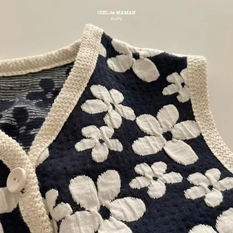 Bellbell Herbstweste für Mädchen mit Mütze, Baby- und Kleinkindweste mit Blumenmuster, ärmellose Jacke für Kleinkinder, Weste mit V-Ausschnitt. – Detail 8