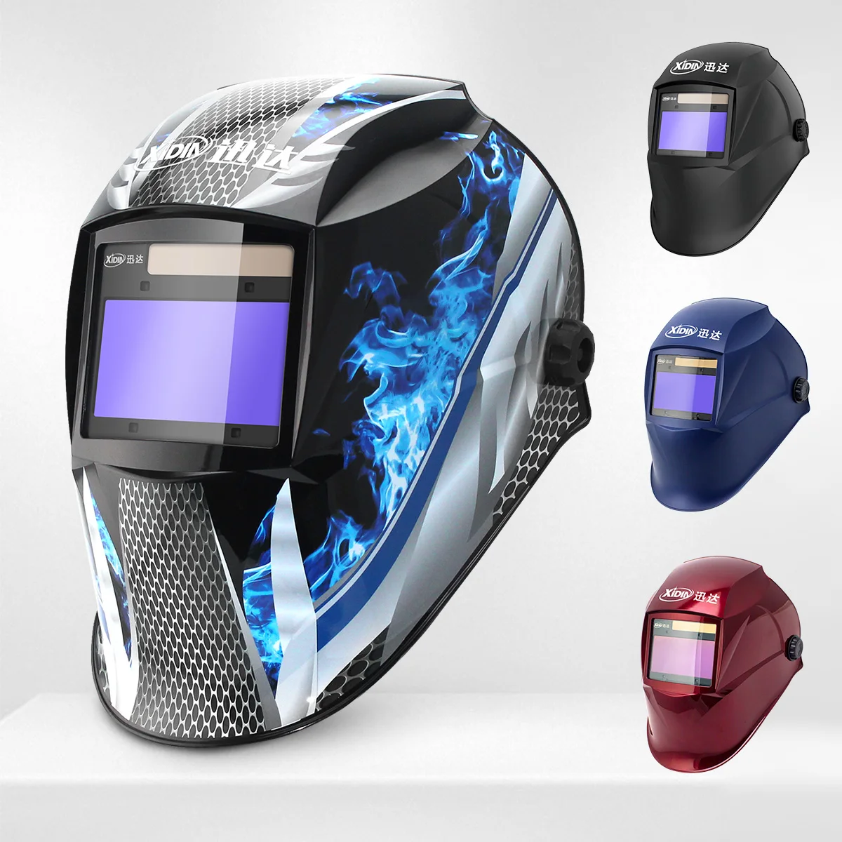 

Solar Powered Welding Helmet with 4 Arc Sensor, Auto Darkening Welding Hood, True Color, Large View, TIG MIG ARC Weld Grinding