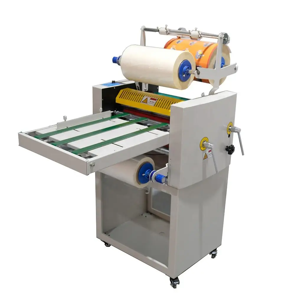 Book Cover Laminating Machine 360mm Digital Oil Heating Foil Film Roll Laminator Industrial Roll Laminating Machine with Cutter