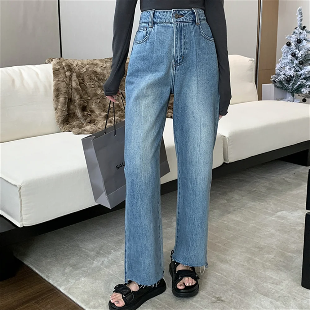 Plamtee Ol Denim Rechte Broek Vrouwen Ol Wijde Pijpen Vintage Zomer Casual Jeans High Street Cowboy Nieuwe Kantoor Dame Broek