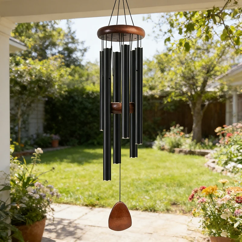 

Retro aluminum tube wind chime metal home decoration pendant outdoor condolence bell