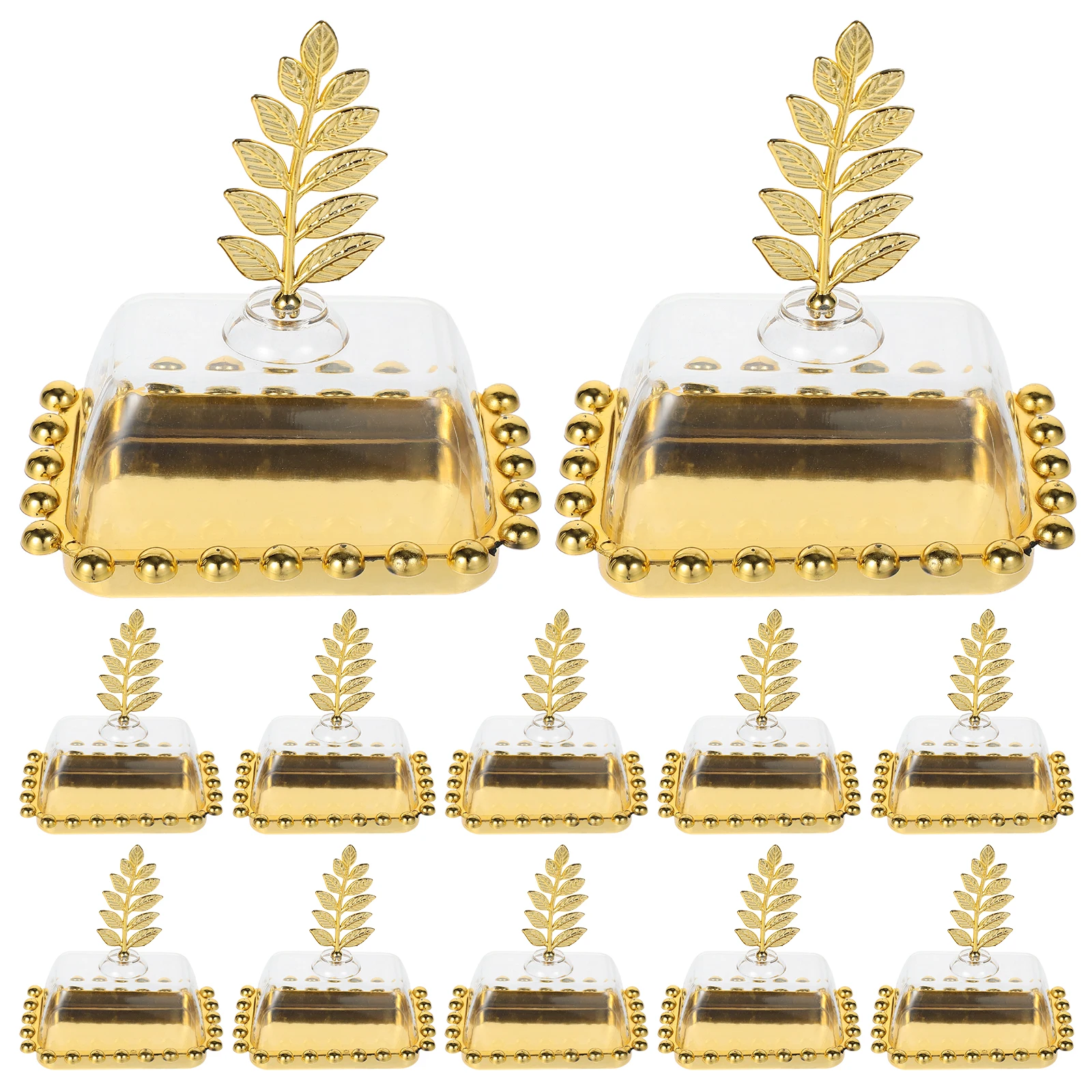 

12Pcs Gold Candy Boxes Wedding Party Favors Decorative Storage Containers Snack Trays Gift Ideas Birthday Holiday