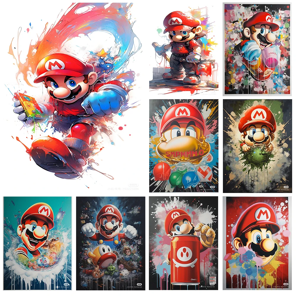 Набор Алмазной Живописи Японского Аниме «Супер Марио», Мозаика Ручной Работы, Сделай Сам, Вышивка, Украшение Для Дома