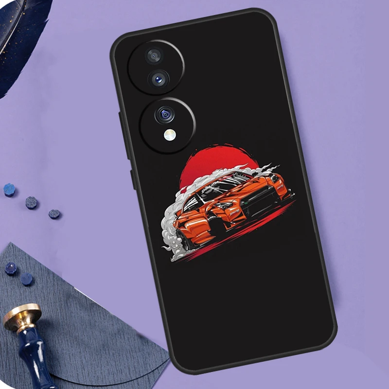 Sports Car JDM Tokyo Drift Case For Honor Magic 6 Pro Magic 5 Lite 50 70 90 Lite X6 X7 X8 X9 X6a X7a X8a X9a X8b X9b