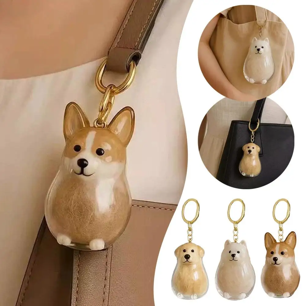 

Pet Hair Keepsake Capsule Keychain Pendant - Vacuum Sealed Memorial Locket, Angel Forever Love