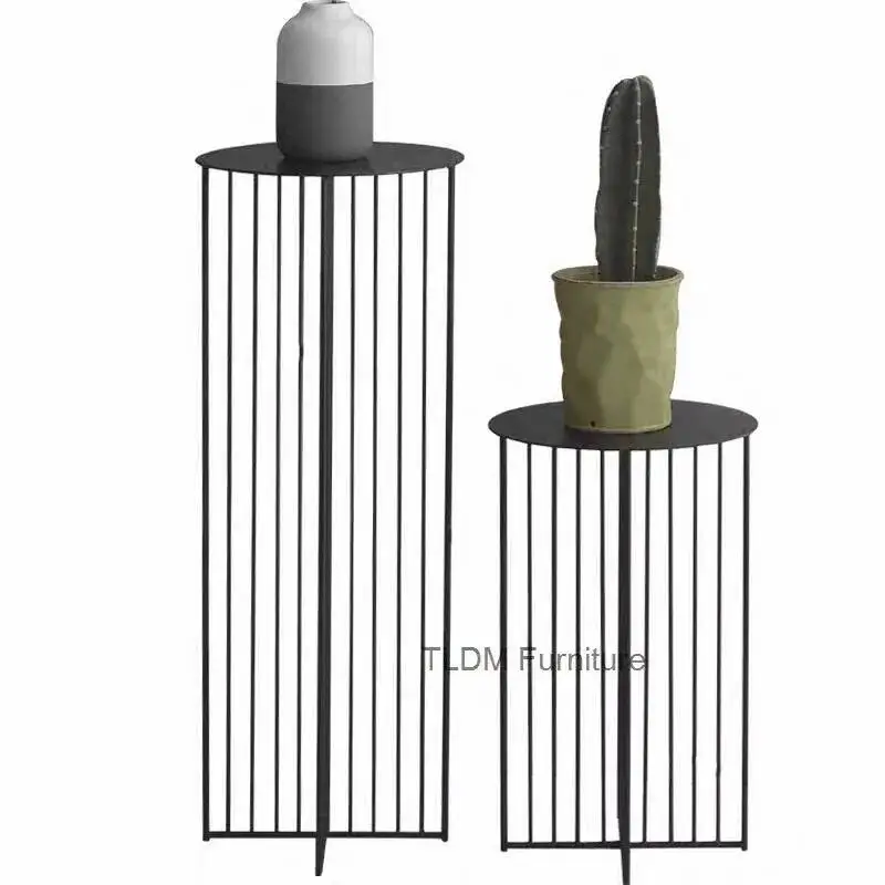 Floor Stand Nordic Room Plant Ins Wrought Iron Creative High Flower Living Stand Indoor Minimalist Black Metal Flower Pot Stand