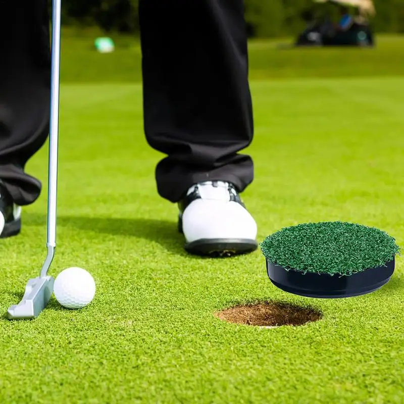 Golf Hole Cup Putting Green Practice Training Aids Hole Lid Simulated Lawn Hole Cover For Yard Enhanced Home Golfing Experience