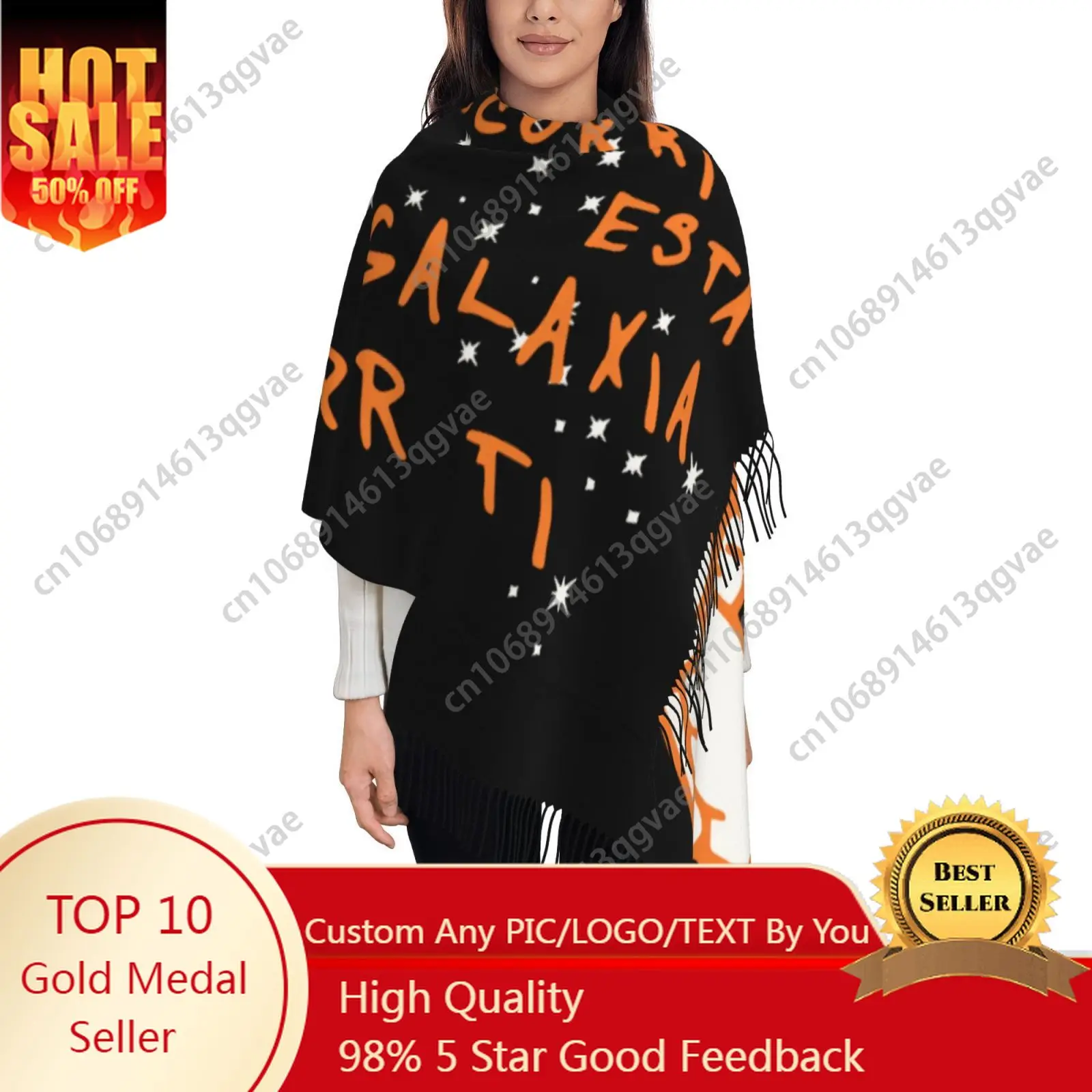 

Ivan Cornejo Custom Soft Tassel Warmth Scarf Traditional Headscarf Autumn Winter Large Size Shawl Scarf Gift Cashmere Scarf