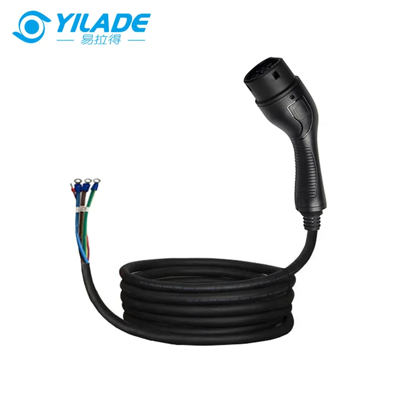 YILADE 32A 22KW EV Charger Plug Type2 Cable 1 Phase or 3 Phase Charging Station 16A 32A IEC62196-2 Cord for Electric Vehicle