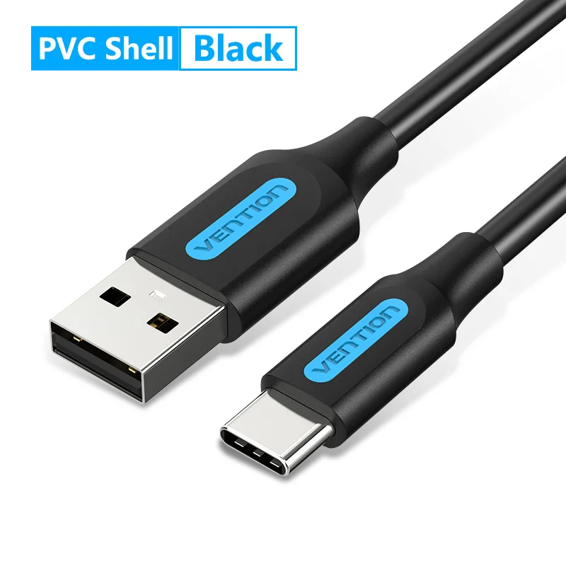 Vention USB-C kabel, USB-A naar Type-C kabel, 3A snellaadkabel voor Xiaomi 11 Pro, Samsung S21, S10, USB Type-C data- en oplaadkabel