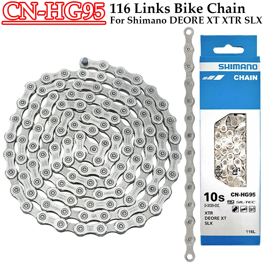 Road Mountain Bicycle 116L Chain CN-HG95 Bike Chain 10 Speed Road MTB Bicycle Chain for Shimano DEORE XT XTR SLX