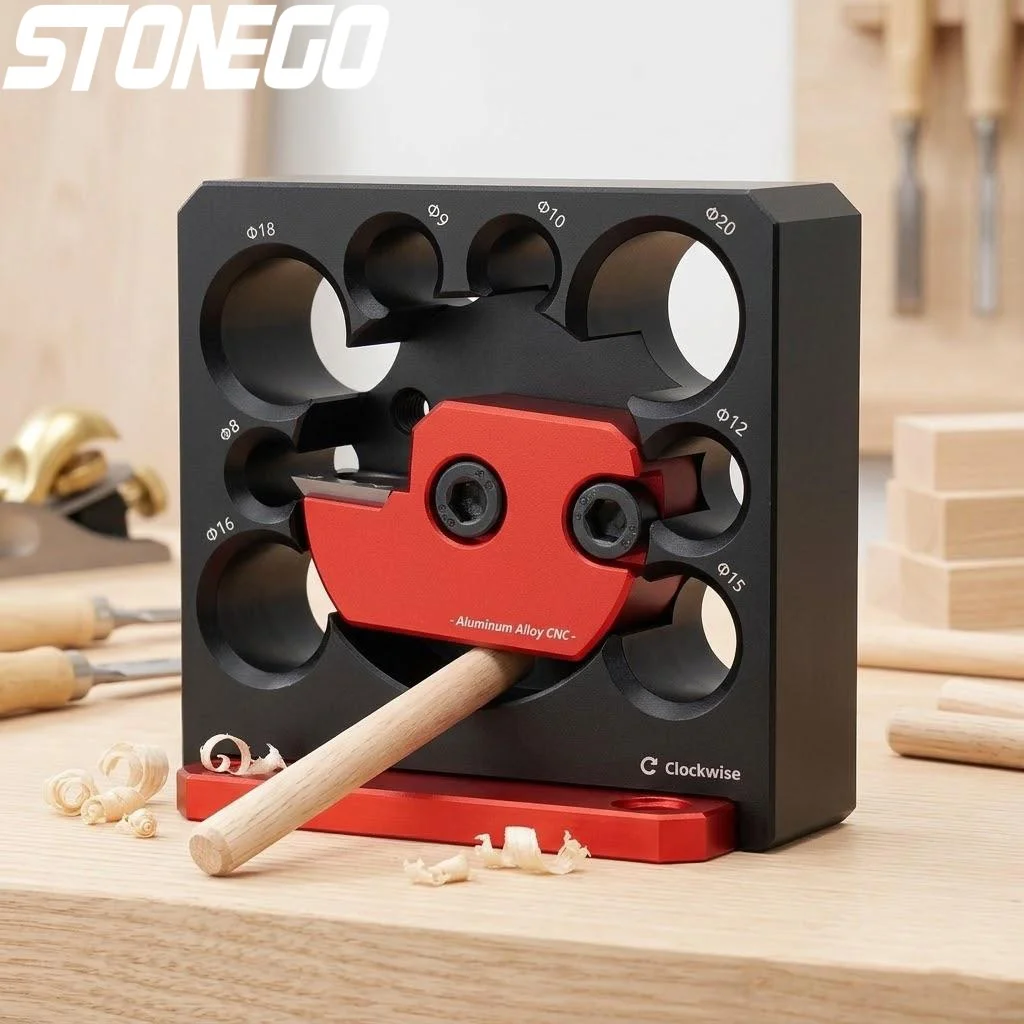 調整可能な丸棒穴あけフライス加工超硬インサート-8-20mm-8穴-木工丸ほぞ穴電動工具