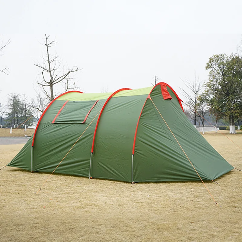 Outdoor Tunnel Tent Leisure Camping Waterproof  Sun Protection Canopy Tent One Bedroom  One Living Room Large Tent