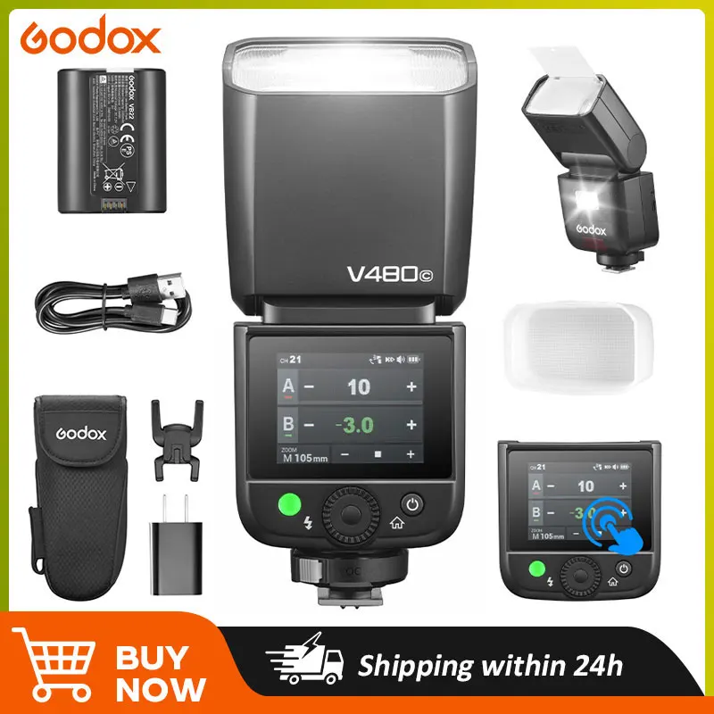 

GODOX V480 S/N/C/F/O TTL HSS HD Touchscreen Li-ion Camera Flash 2.4G Wireless Speedlite for Canon Nikon Sony Olympus Fujifilm