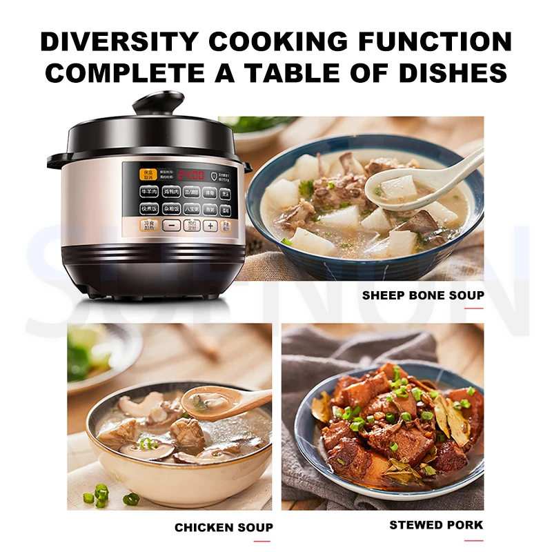 Electric Pressure Cooker Intelligent 5L Large Capacity Rice Cooker Household Multifunctional Pressure Cooker Can Be Reserved