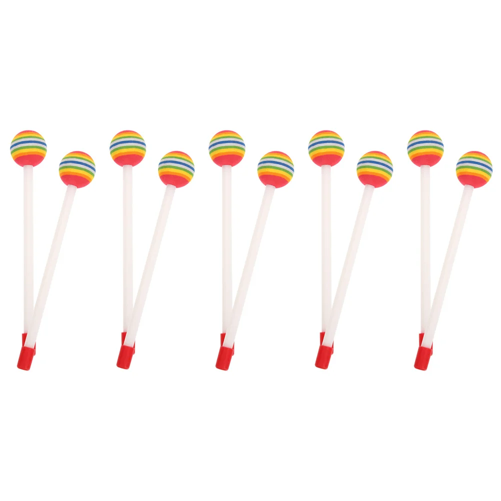 

10 Pcs Rainbow Drum Hammer Sticks Drumstick Mallets Drummer Drumsticks Band Eva Long Bulk Child Kids Classic Bell