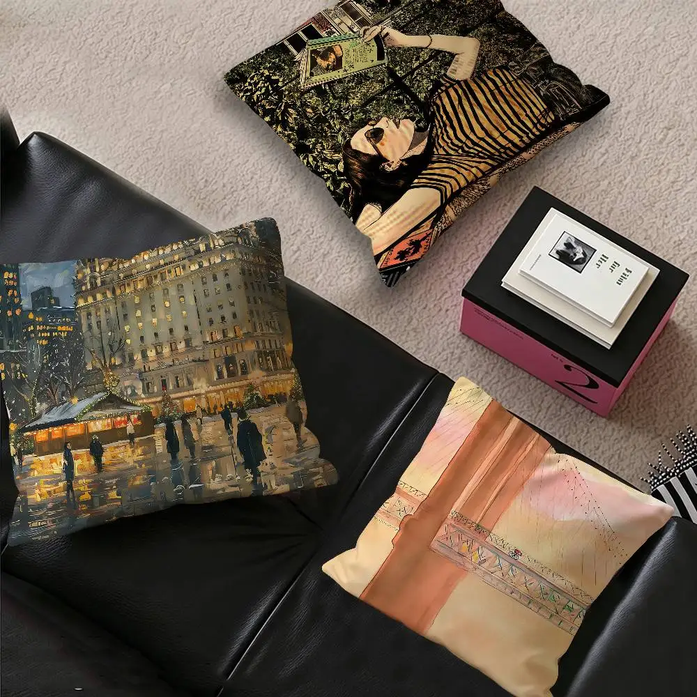 The-New-Yorker Magazine Cushion Cover Pillow Cover Decor Pillowcase Printed Cushion Case for Couch