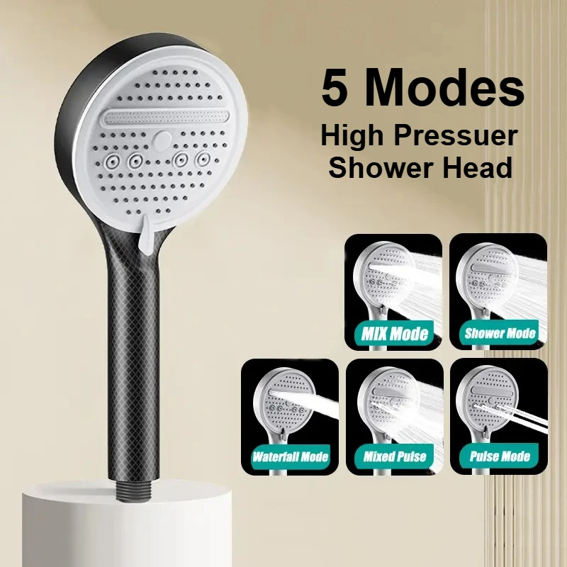 

5 Modes High Pressuer Shower Head New High Quality Portable Showerhead Adjustable Spray Shower Head Bathroom Home Accessories