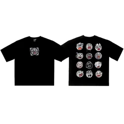 Men's T-Shirt Drakeoffc Graphic Cotton Tops Oversized Harajuku Summer Tees Korean Fashion Short Sleeves Y2k Streetwear Clothing