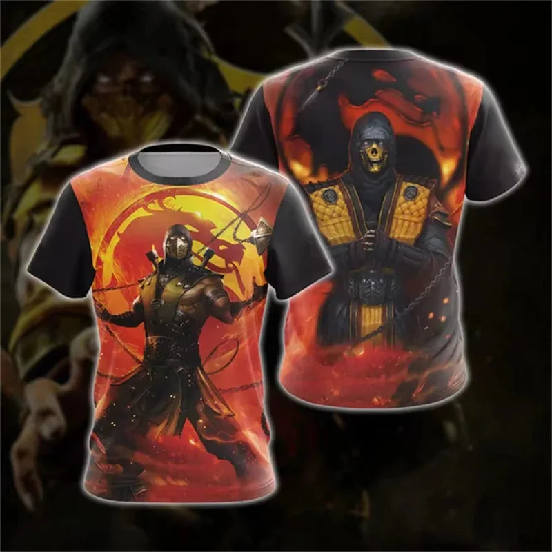 لعبة جديدة مورتال كومبات ثلاثية الأبعاد طباعة تي شيرت شخصية الرجال النساء عادية Harajuku قصيرة الأكمام س الرقبة للجنسين المحملة القمم الاطفال الملابس