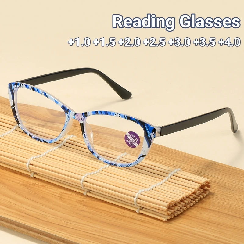 

Women's Trend Printed Frame Reading Glasses Anti-Blue Light Reading Glasses Eye Protection Presbyopia Eyeglasses +1.0 To +4.0