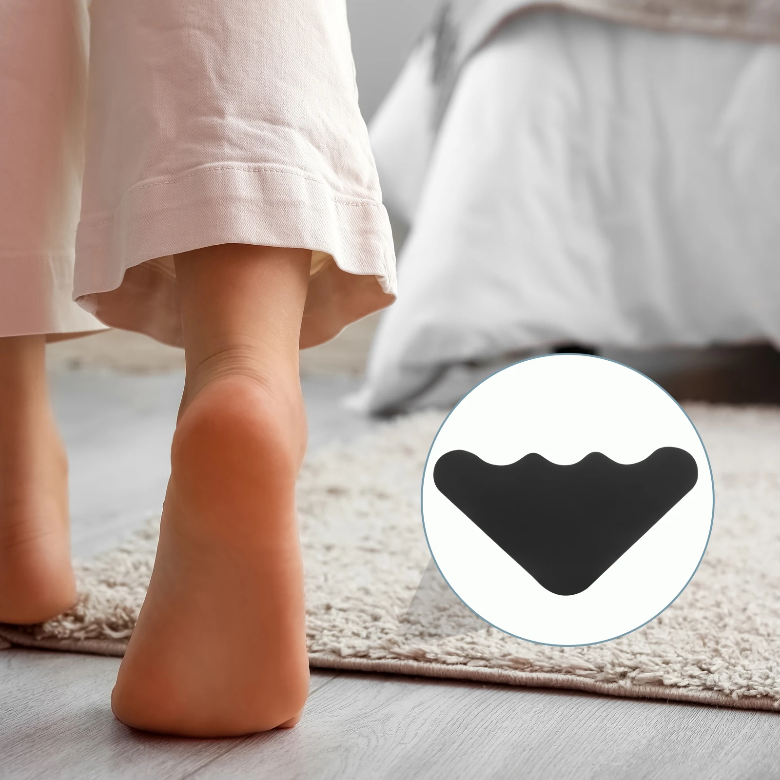 10 قطعة شريط سجادة قابل للغسل غير قابل للانزلاق PU السجاد القابضون البساط وسادة أصحاب الزاوية للأرضيات الصلبة بلاط الرخام الخرسانة #6