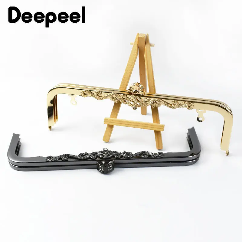 1Pc Deepeel 25cm Square Metal Embossed Bags Handle Purse Frame Handbag Sewing Brackets Handles for Making Bag Hardware Accessory