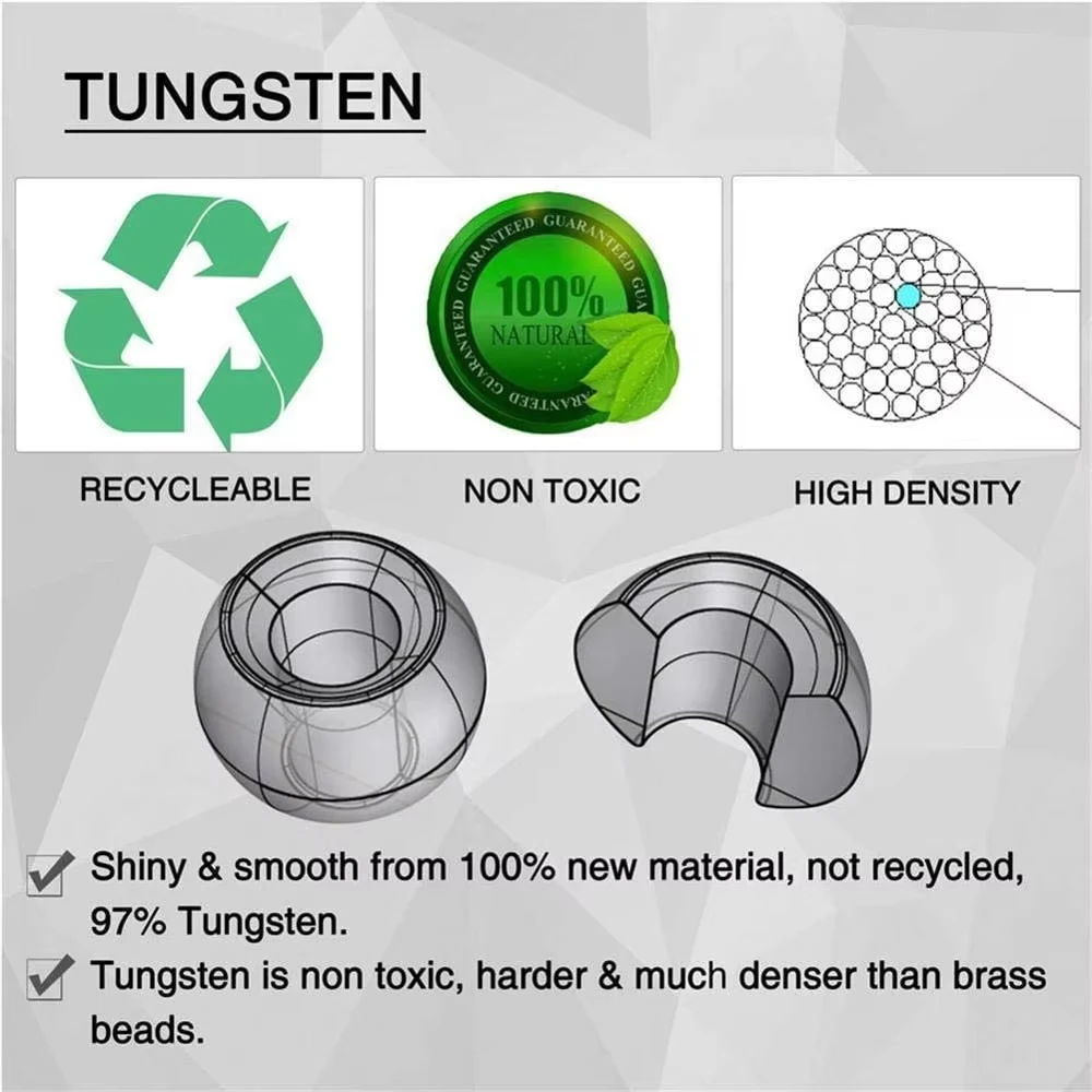 Perlas tungsteno para atado de moscas MAXCATCH – cabezas ninfa - imagen 5