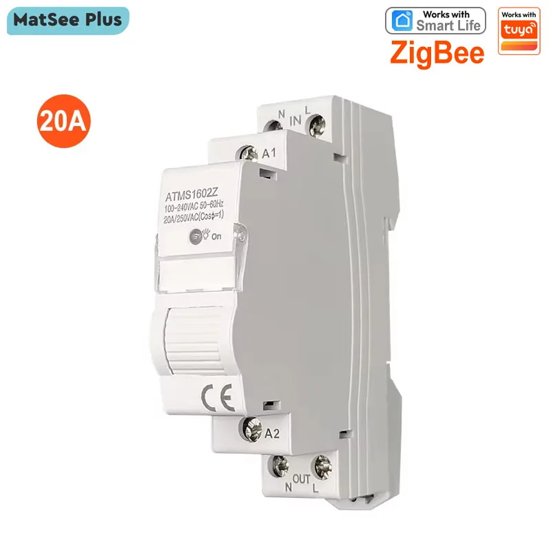 

Умный выключатель Smart Life ZigBee 20A с таймером, монитором энергопотребления и дистанционным управлением, поддерживает Google Home и Alexa для домашней автоматизации