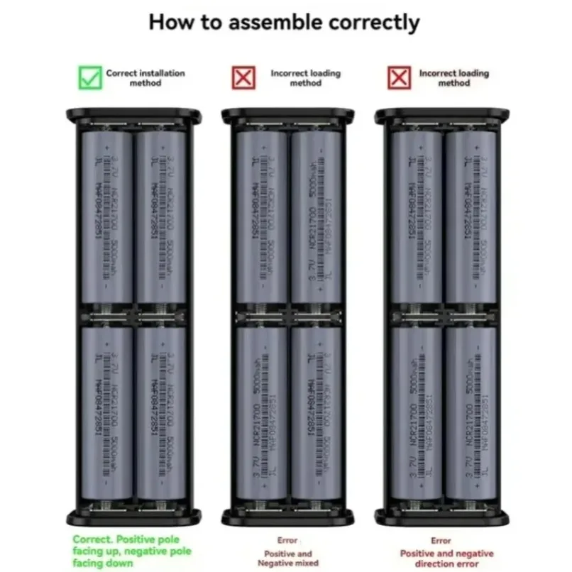 Transparent DIY Power Bank Shell Detachable Battery Holder Easy Install LED Display for All Smartphones Home Outdoor Travel Use