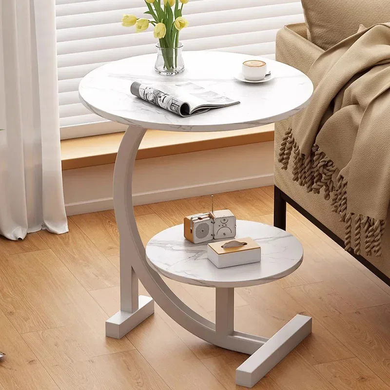 

Luxury Modern Side Coffee Tables Round Standing High Clear Minimalist Marble Coffee Table Bedroom Meubles Living Room Furniture