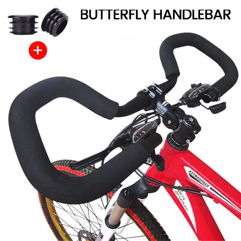 580mm Matte Aluminium Butterfly MTB Handlebars For Mountain Bikes Adjustable Long-distance Rest Handle