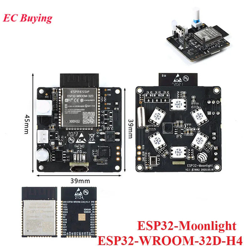 ESP32-Moonlight Development Board With ESP32-WROOM-32D 4MB Flash Module Moonlight ESP32 WROOM 32D Demo Board ESP32-WROOM-32D-H4